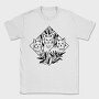 Elegant Cat Trio Illustration With Botanical Elements, Tricou Barbati (Unisex)