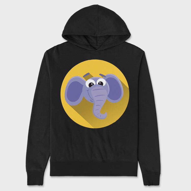 Elephant Icon Art, Hanorac Oversize Barbati (Unisex)