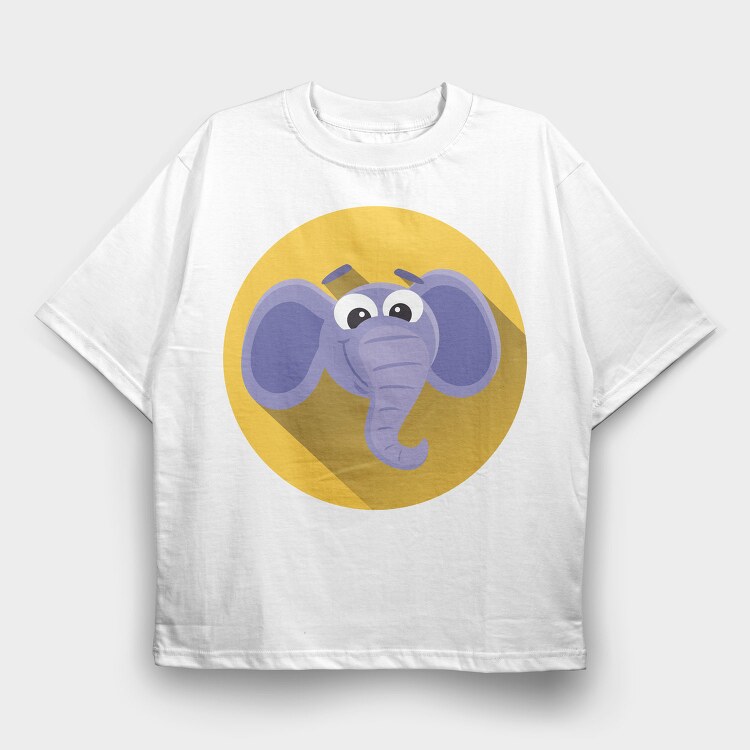 Elephant Icon Art, Tricou Oversize Barbati (Unisex)