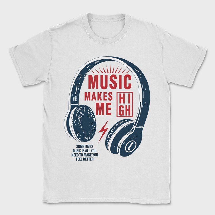 Music High Vibe, Tricou Barbati (Unisex)