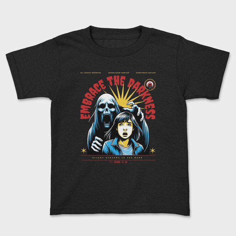Embrace The Darkness Trend Ghost Scare, Tricou Copii