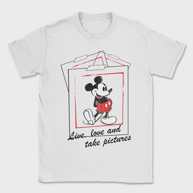 Mickey Live Love, Tricou Barbati (Unisex)