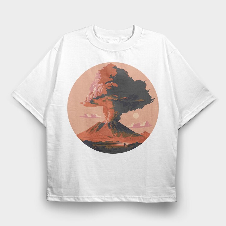 Erupting Volcano, Tricou Oversize Barbati (Unisex)