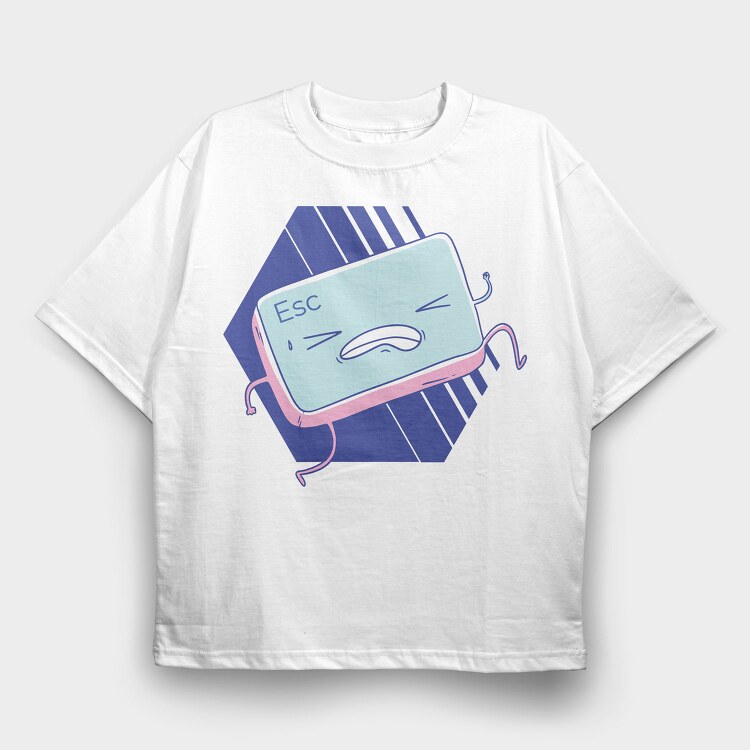 Escape Key Running Esc, Tricou Oversize Barbati (Unisex)