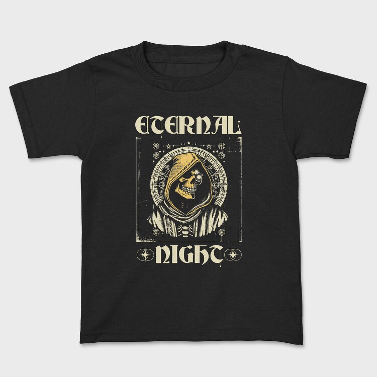 Eternal Night Skull Gothic Grim Reaper, Tricou Copii