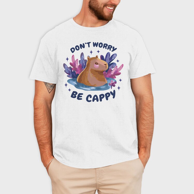 Dont Worry Capybara, Tricou Barbati (Unisex)