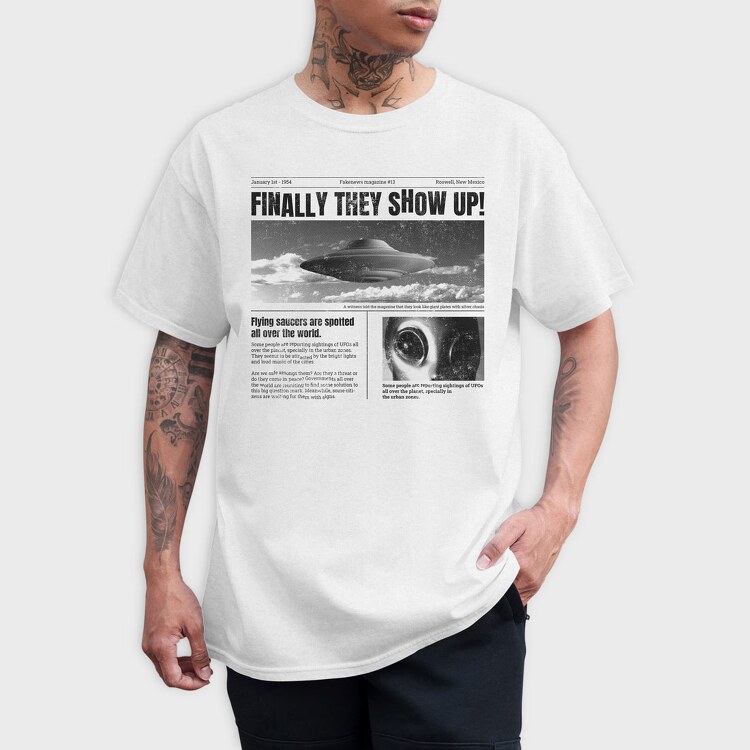 Ufo Newspaper, Tricou Barbati (Unisex)