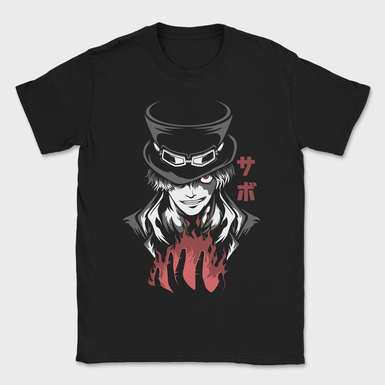 Sabo Flame Top Hat, Tricou Barbati (Unisex)