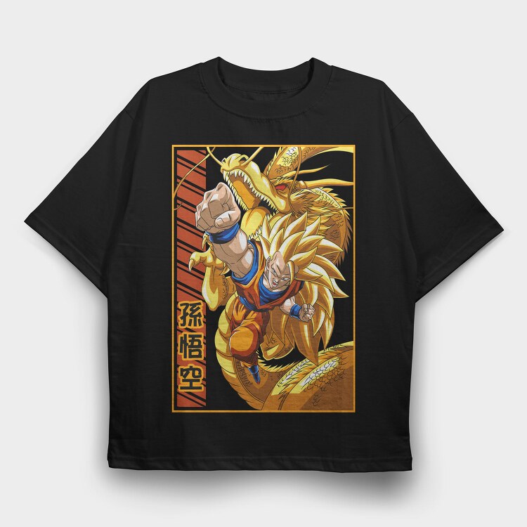 Golden Dragon Battle, Tricou Oversize Barbati (Unisex)