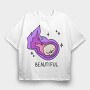 Galactic Skull Burst, Tricou Oversize Barbati (Unisex)