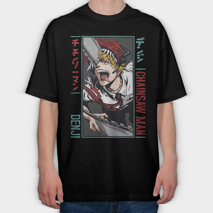 Denji Chainsaw Roar, Tricou Oversize Barbati (Unisex)