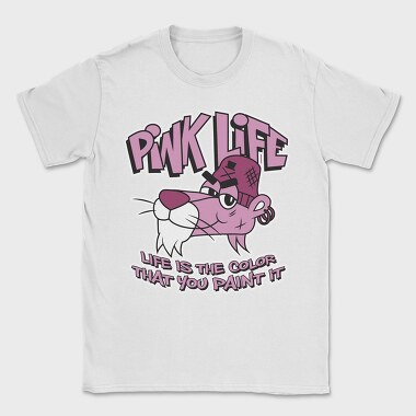 Pink Life Cat, Tricou Barbati (Unisex)