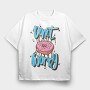 Donut Worry Be Happy, Tricou Oversize Barbati (Unisex)