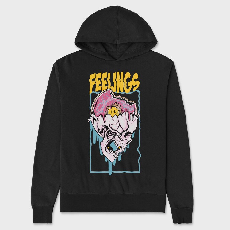 Donut Skull Feelings, Hanorac Oversize Barbati (Unisex)