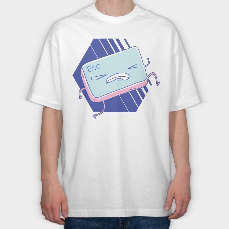 Escape Key Running Esc, Tricou Oversize Barbati (Unisex)