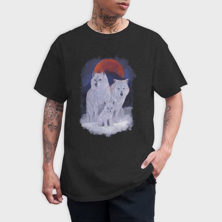 Wolf Family Moon, Tricou Barbati (Unisex)