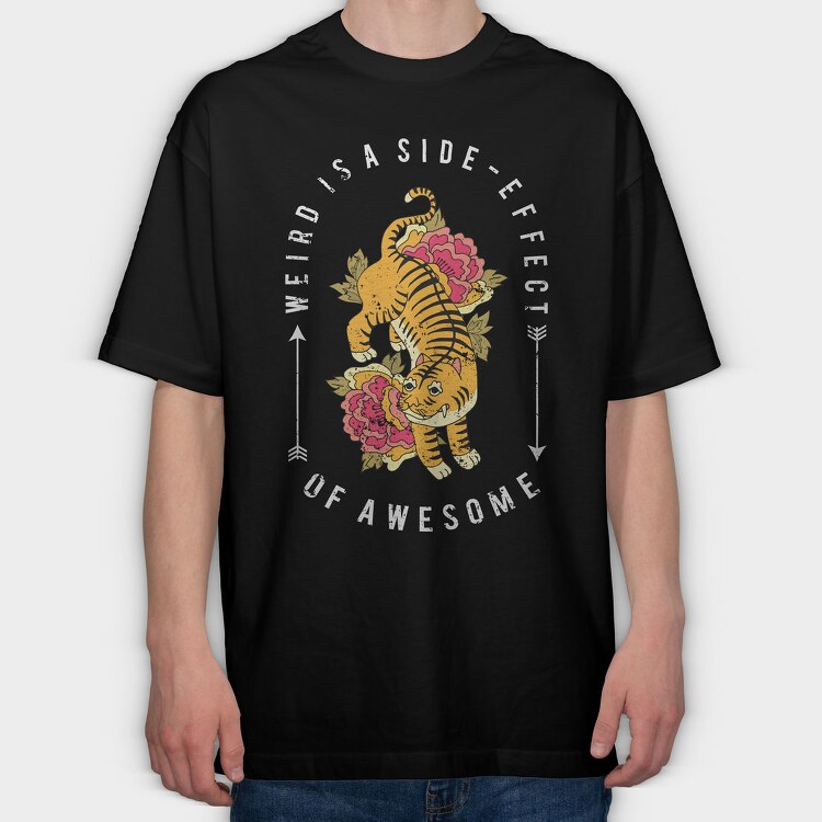 Tiger Rose Weirdness, Tricou Oversize Barbati (Unisex)