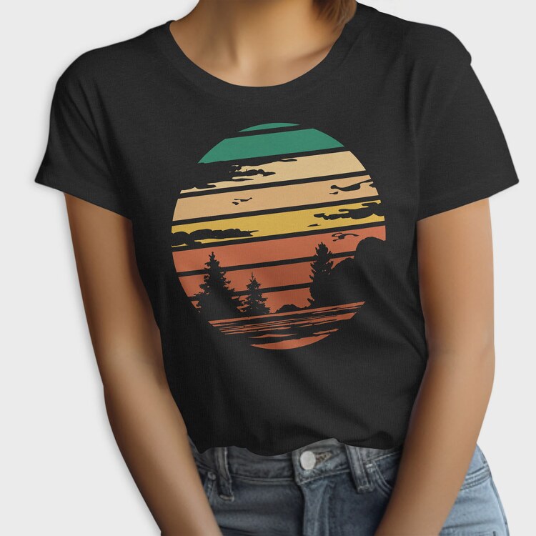 Forest Retro Sunset, Tricou Femei