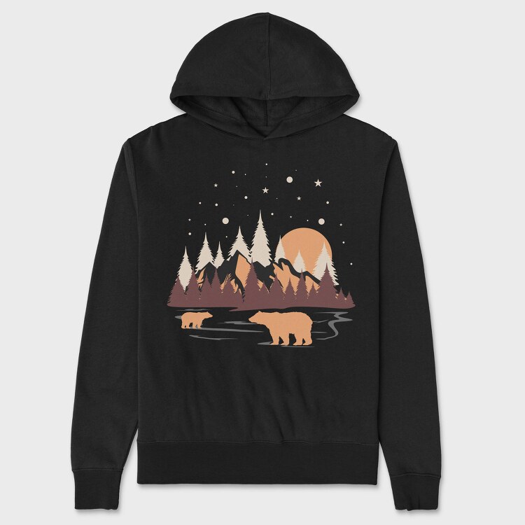 Mountain Bear Stroll, Hanorac Oversize Barbati (Unisex)