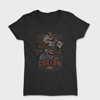 Motorcycle Skeleton Custom, Tricou Femei