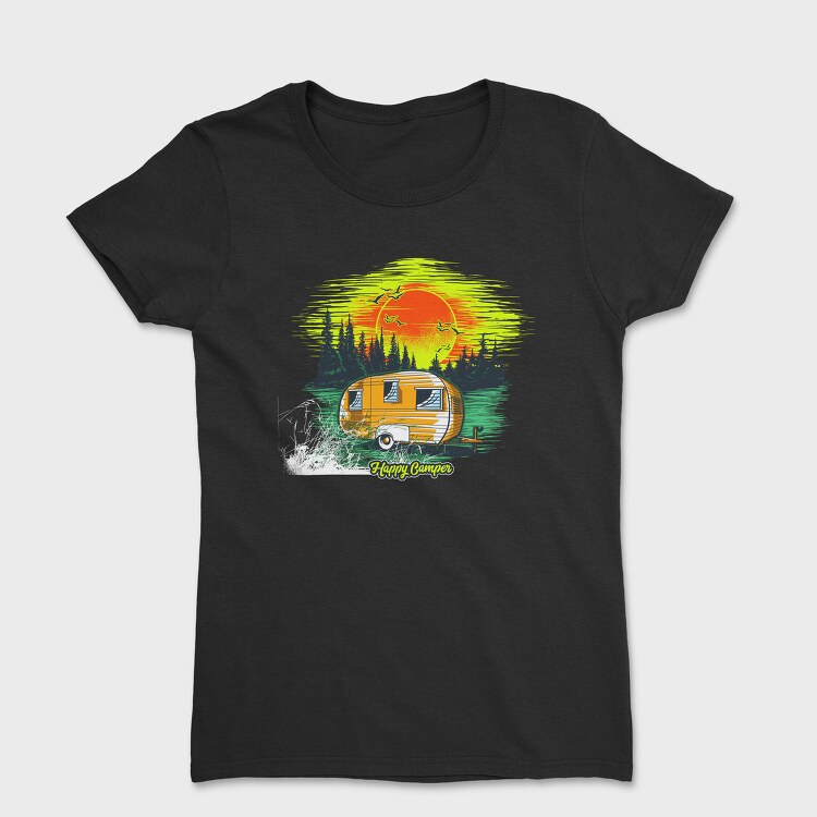 Happy Camper Sunset, Tricou Femei