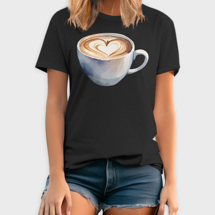 Coffee Mug Heart Watercolor, Tricou Barbati (Unisex)