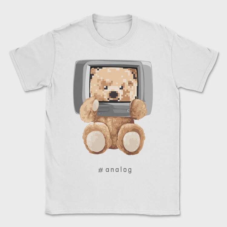 Teddy Pixel Screen, Tricou Barbati (Unisex)