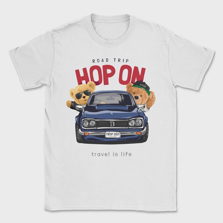 Teddy Bear Road Trip, Tricou Barbati (Unisex)
