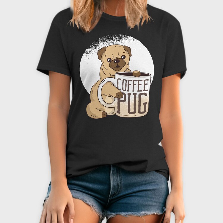 Coffee Pug Mug, Tricou Barbati (Unisex)