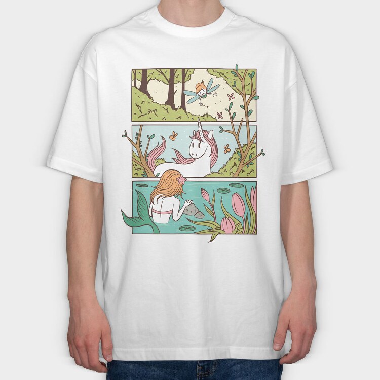 Enchanted Forest, Tricou Oversize Barbati (Unisex)