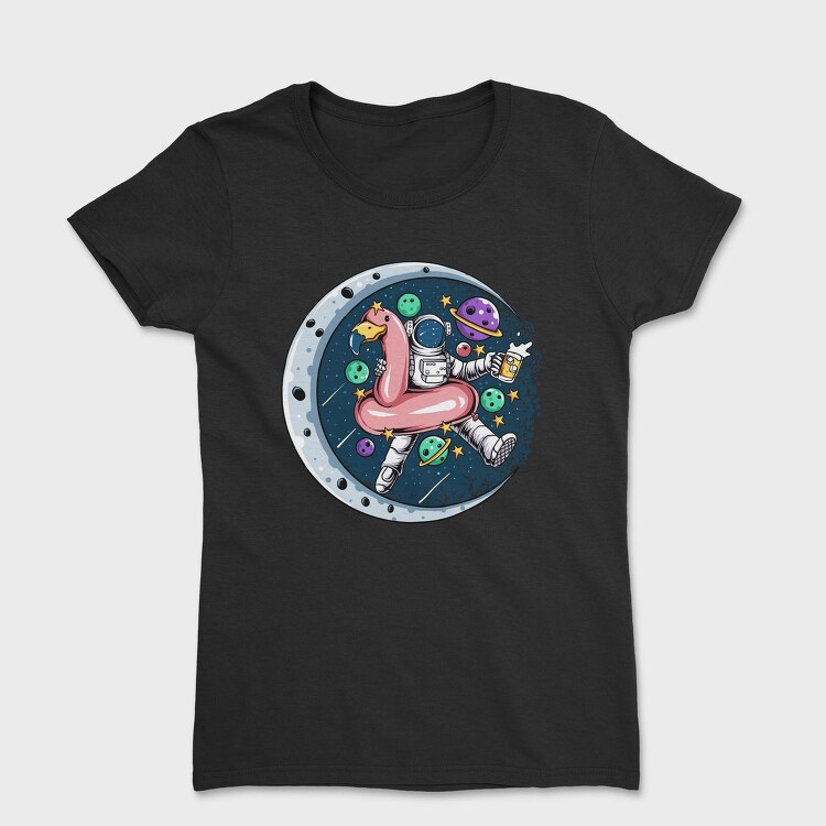 Space Flamingo Astronaut, Tricou Femei