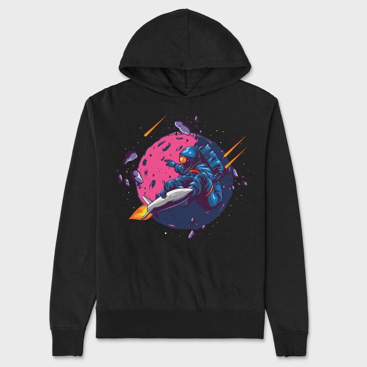 Space Rocket Escape, Hanorac Oversize Barbati (Unisex)