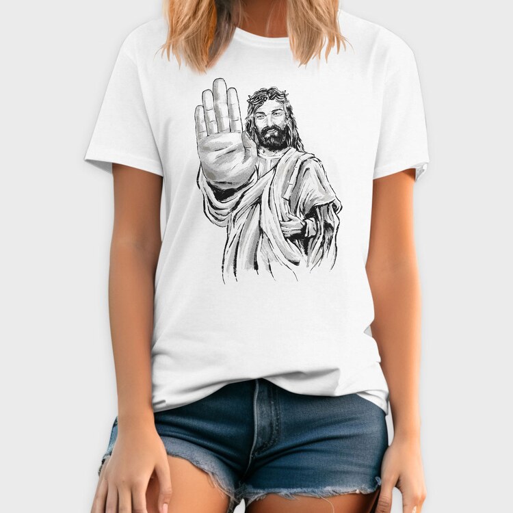 Jesus Stop Sign, Tricou Barbati (Unisex)