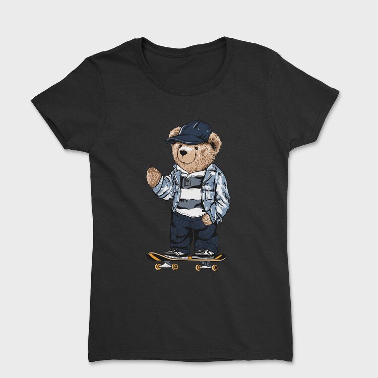 Skateboarding Teddy Bear, Tricou Femei