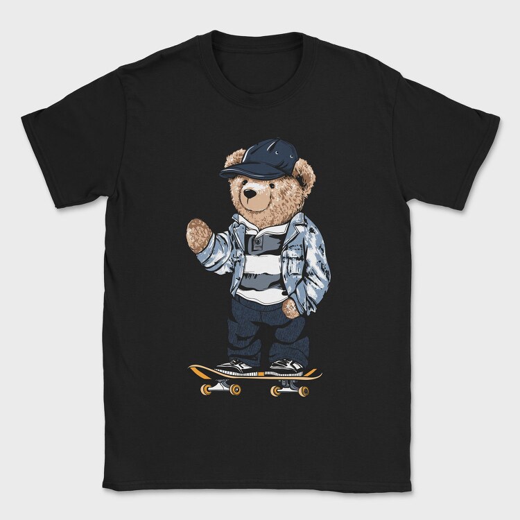 Skateboarding Teddy Bear, Tricou Barbati (Unisex)