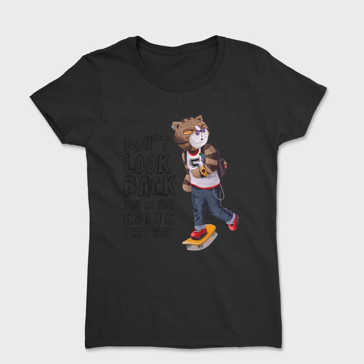 Skateboarding Cat Vibes, Tricou Femei
