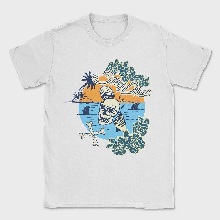 Skull Beach Vibes, Tricou Barbati (Unisex)