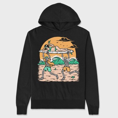 Skeletons Beach Party, Hanorac Oversize Barbati (Unisex)