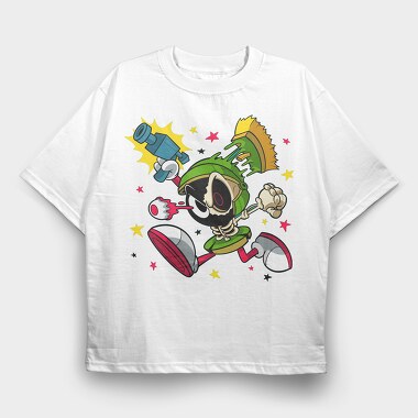 Skeleton Space Explorer, Tricou Oversize Barbati (Unisex)