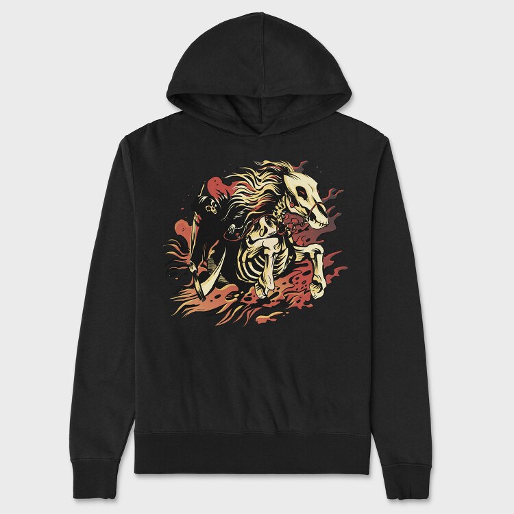 Skeleton Fire Dance, Hanorac Oversize Barbati (Unisex)