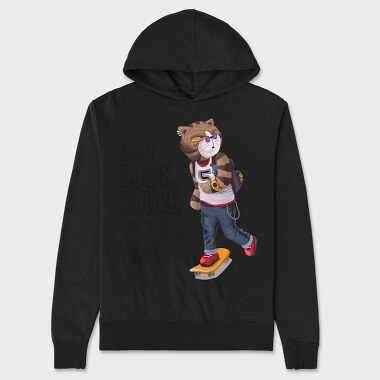 Skateboarding Cat Vibes, Hanorac Oversize Barbati (Unisex)