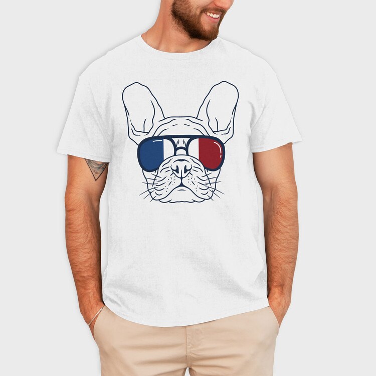 Frenchie Dog, Tricou Barbati (Unisex)