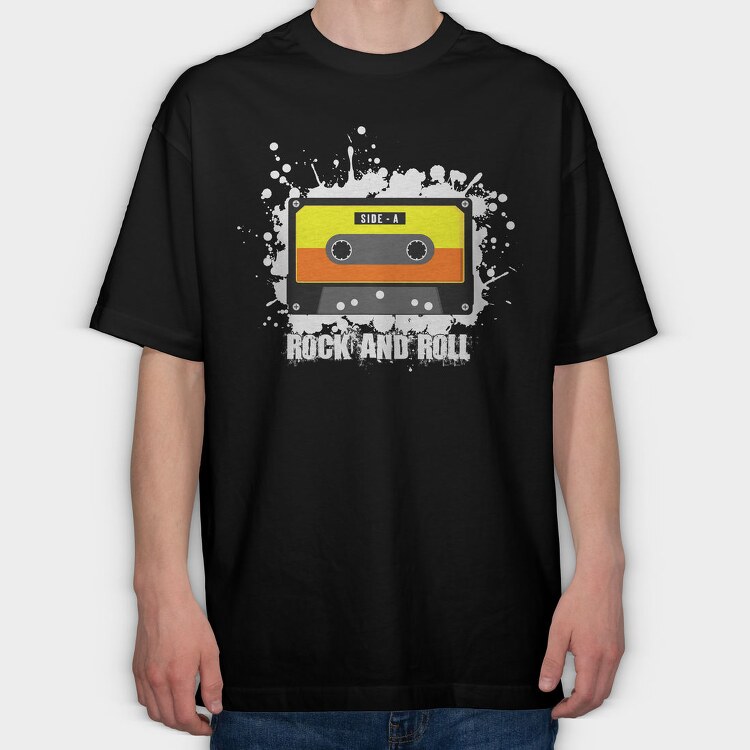 Rock And Roll Cassette 1, Tricou Oversize Barbati (Unisex)