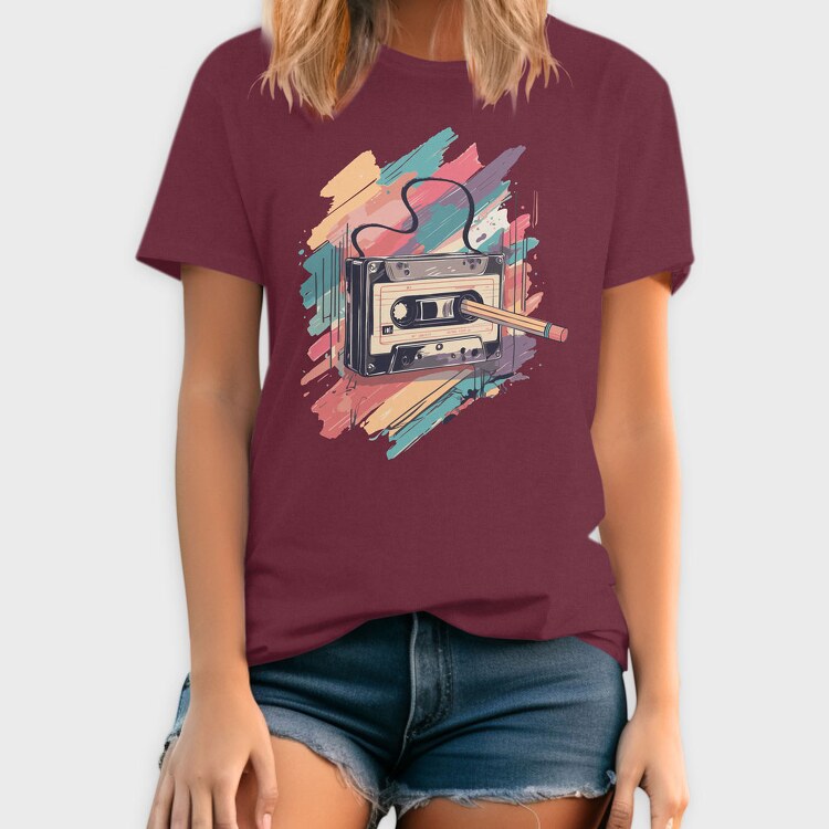 Colorful Cassette Pencil Retro, Tricou Barbati (Unisex)
