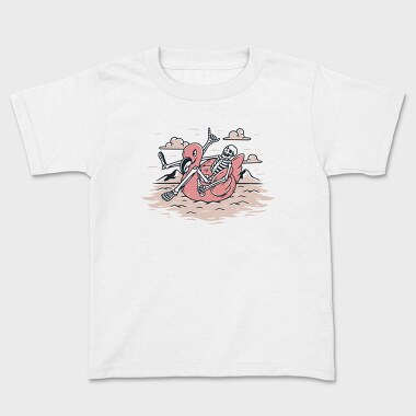 Skeleton Flamingo Floatie, Tricou Copii