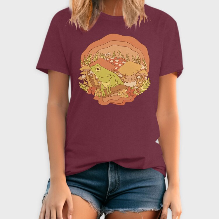 Frog and Mushrooms Vintage, Tricou Barbati (Unisex)