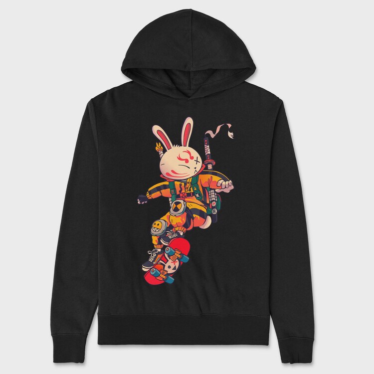 Skate Bunny Rider, Hanorac Oversize Barbati (Unisex)