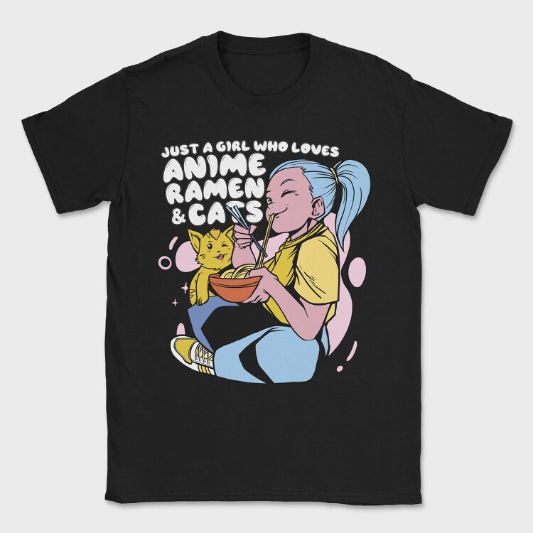 Ramen Cat Love, Tricou Barbati (Unisex)