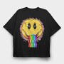 Rainbow Smiley Vibes, Tricou Oversize Barbati (Unisex)