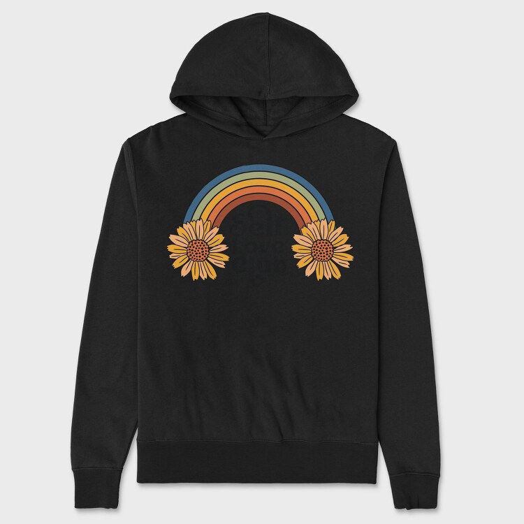 Rainbow Daisy Vibes, Hanorac Oversize Barbati (Unisex)